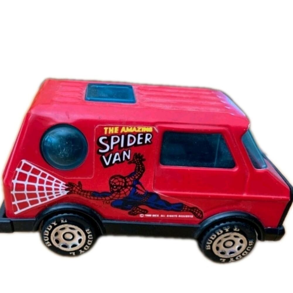 Vintage Buddy L Spider Van Spiderman Die Cast Cool Toy Truck 1980's
